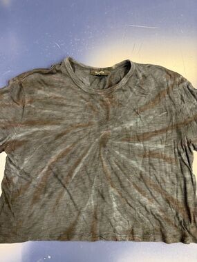 Olivaceous Blue & Brown Radial Tie-Dye Crewneck Tee